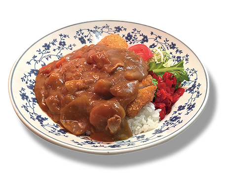 ボリュームたっぷりのとしま特性カツカレー
